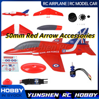 Blue Arrow 50mm Red Arrow Model Rc Plane Accessories Body Main Wings Flat Tail Cockpit Cover Head Cover Electric Adjustment