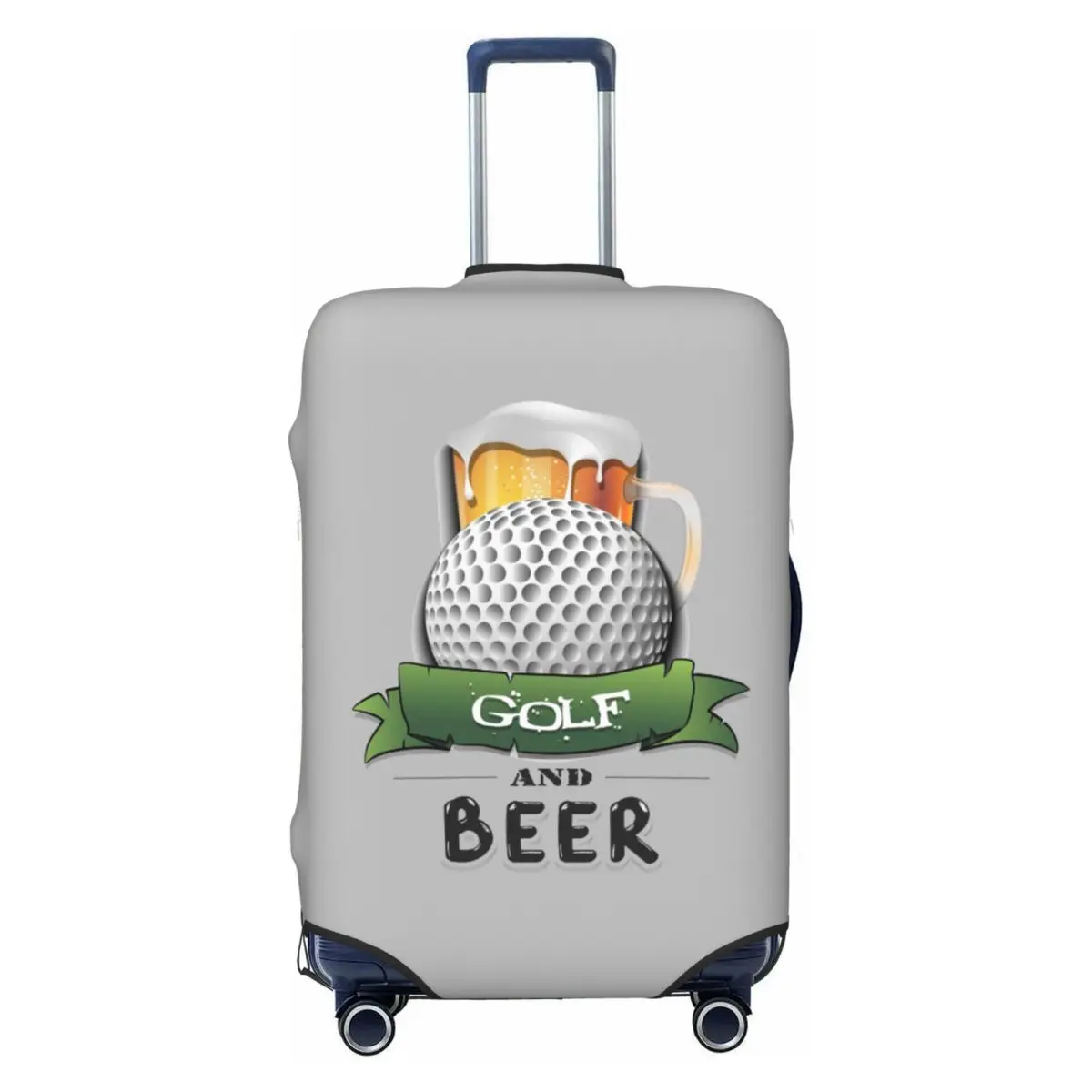 

Custom Cute Golf Ball And Beer Luggage Cover Protector Washable Travel Suitcase Covers