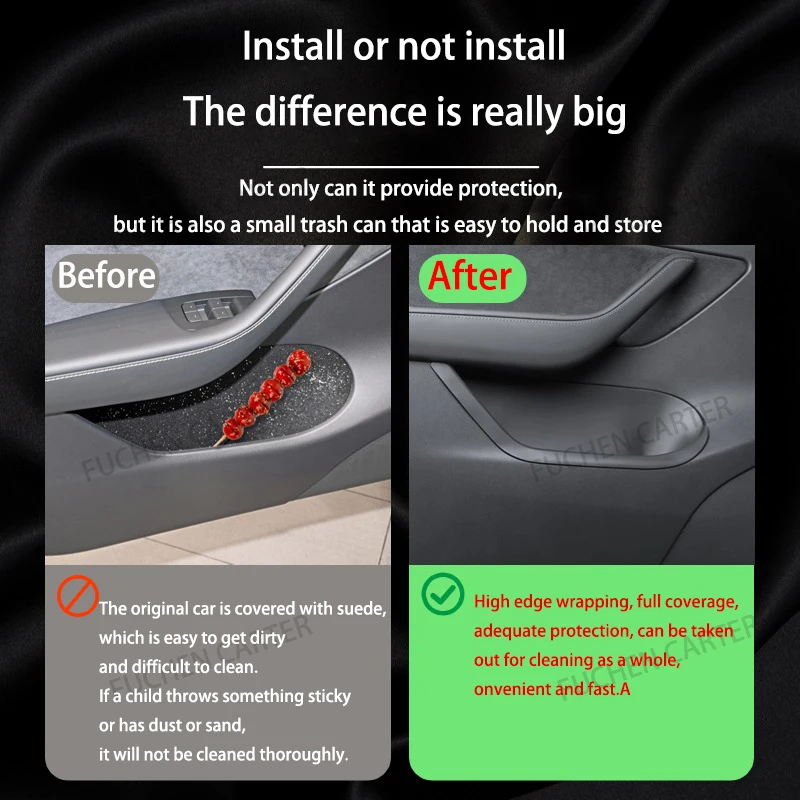 For Tesla New Model Y Juniper 2025 Car Door Side Storage Box Fully Covered Front and Rear Interior TPE Storage Tray Accessories