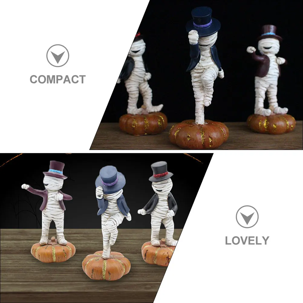 

Lovely Dancing Mummy Statue Small Halloween Resin Figurine Cute Household nament Compact Lightweight Desktop Cabinet Decorative