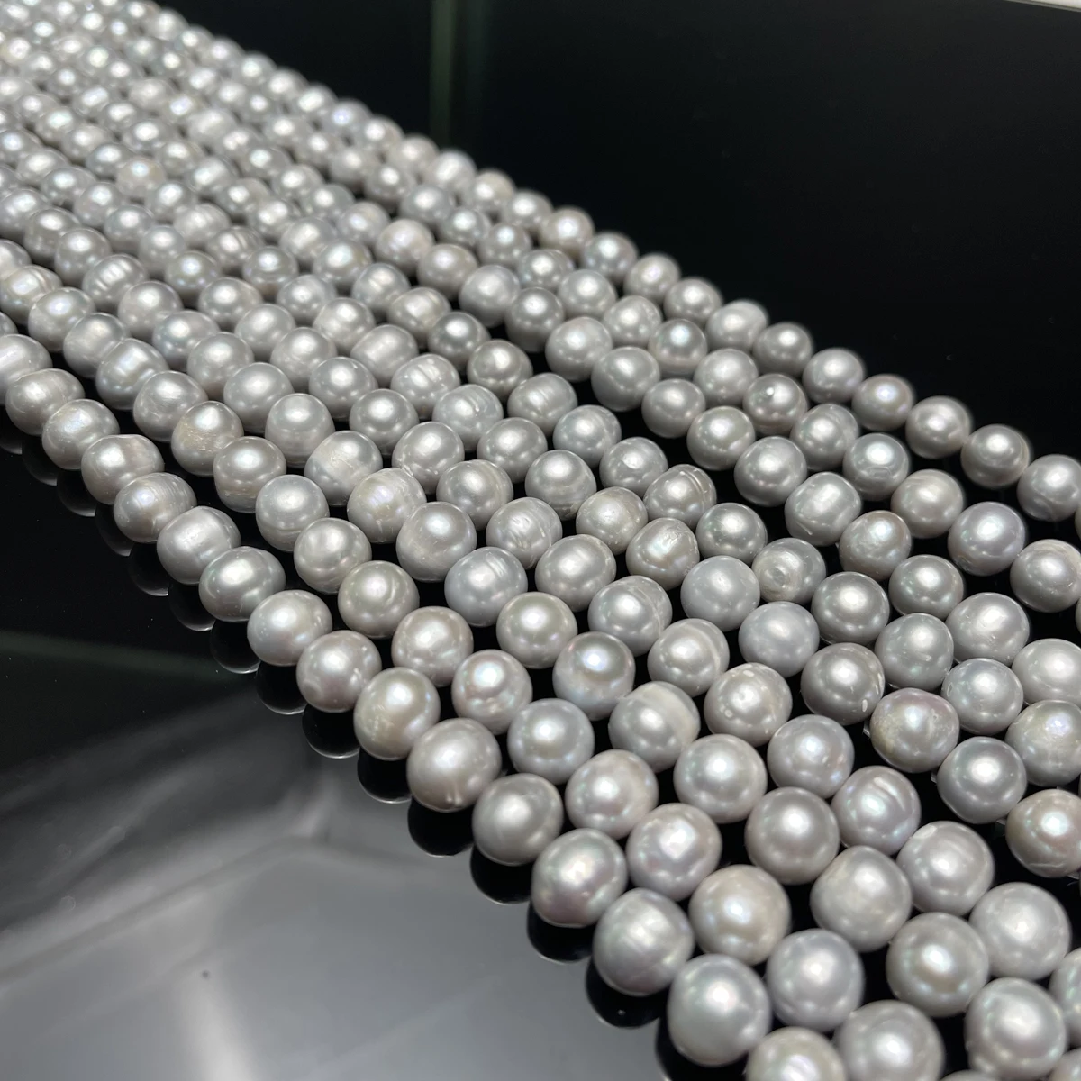 4A Grey near round Freshwater - Jewelry Making Ideas With Beads review and price
