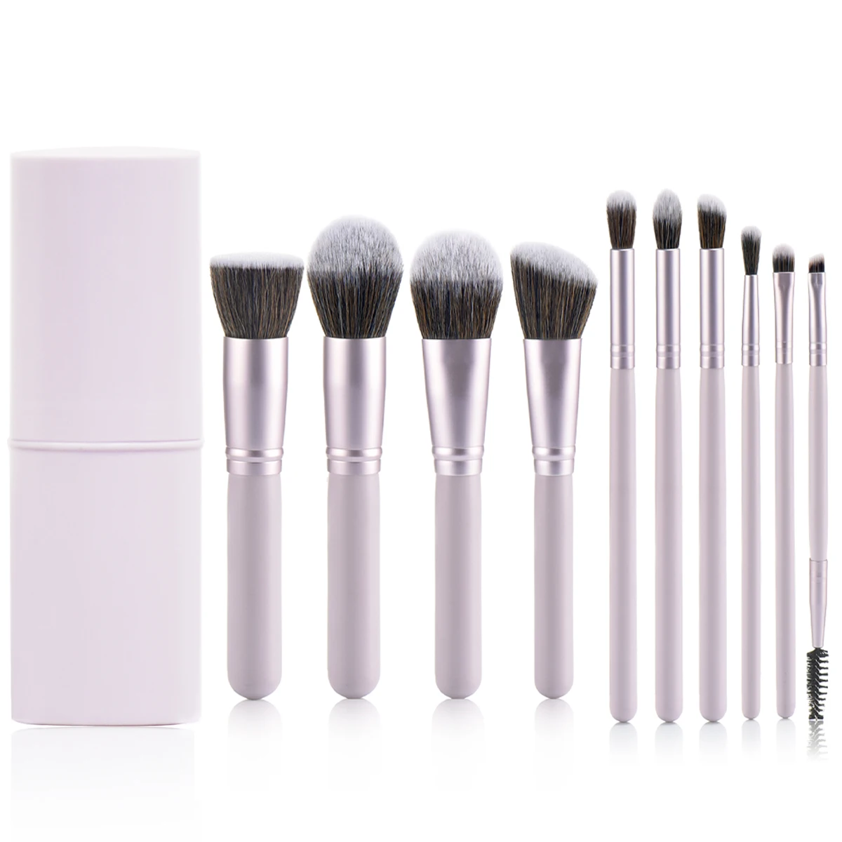 10-Piece Woodblock Makeup Brush Set with Storage Bucket for Ladies And Girls - Perfect Makeup Tools
