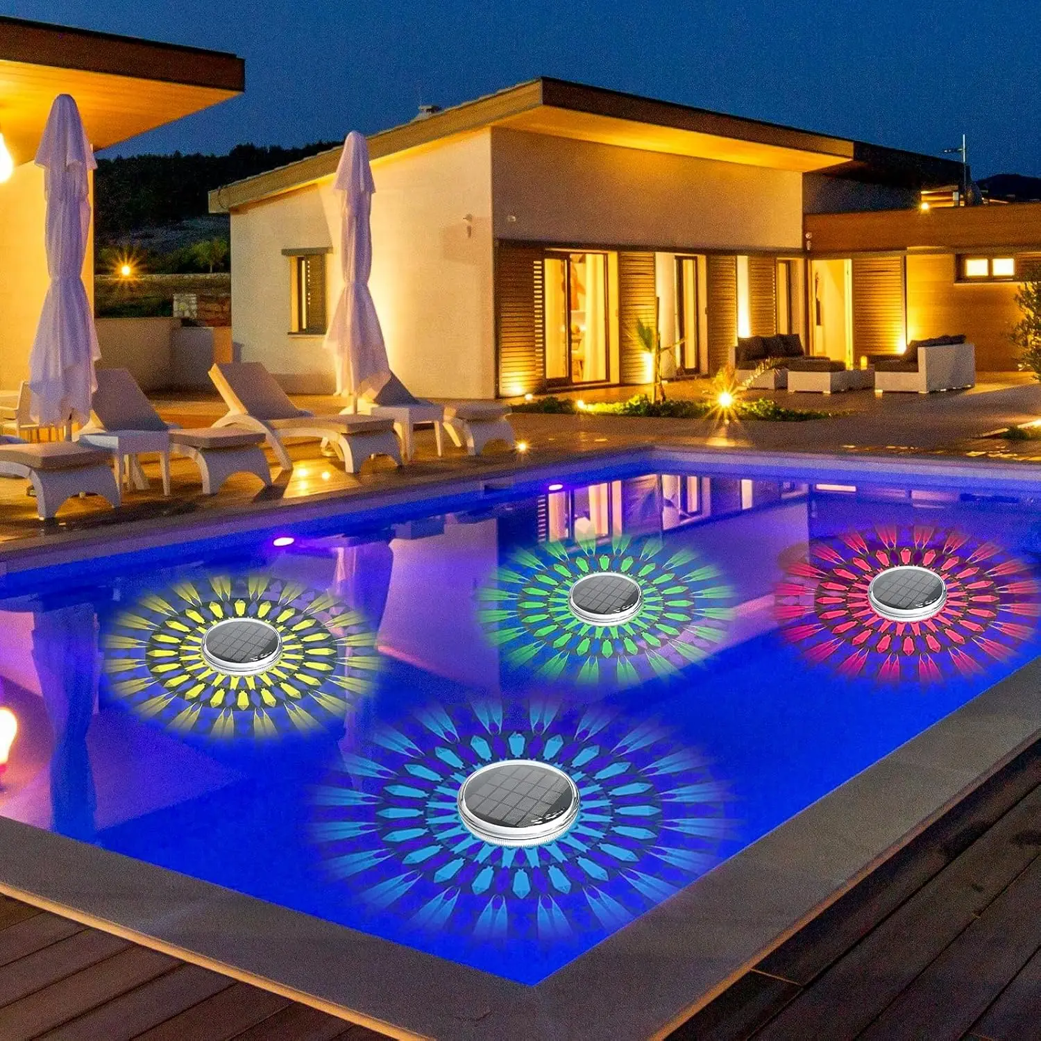Lampu Apung Tenaga Surya, Lampu Kolam Yang Mengambang dengan Remote Control, Mode 9 Mode Waktu Pencahayaan IP67 Tahan Air untuk Pesta Kolam Renang