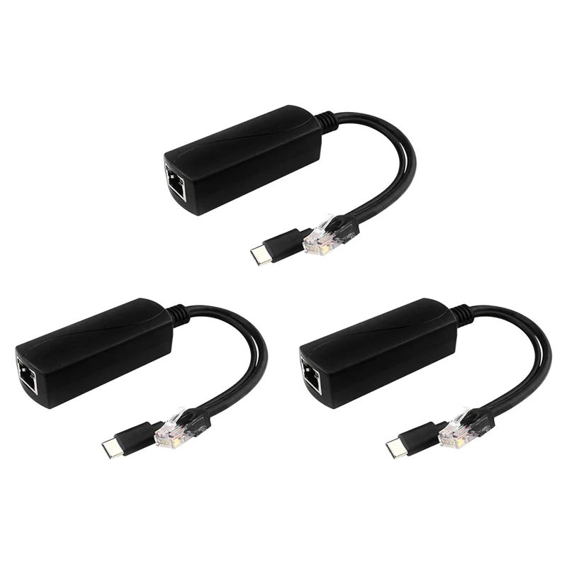

ELECT-3X Gigabit POE Splitter 5V3A 1000 Мбит/с Type-C Power Over Ethernet для HUAWEI для IP-камеры для Raspberry Pi 4