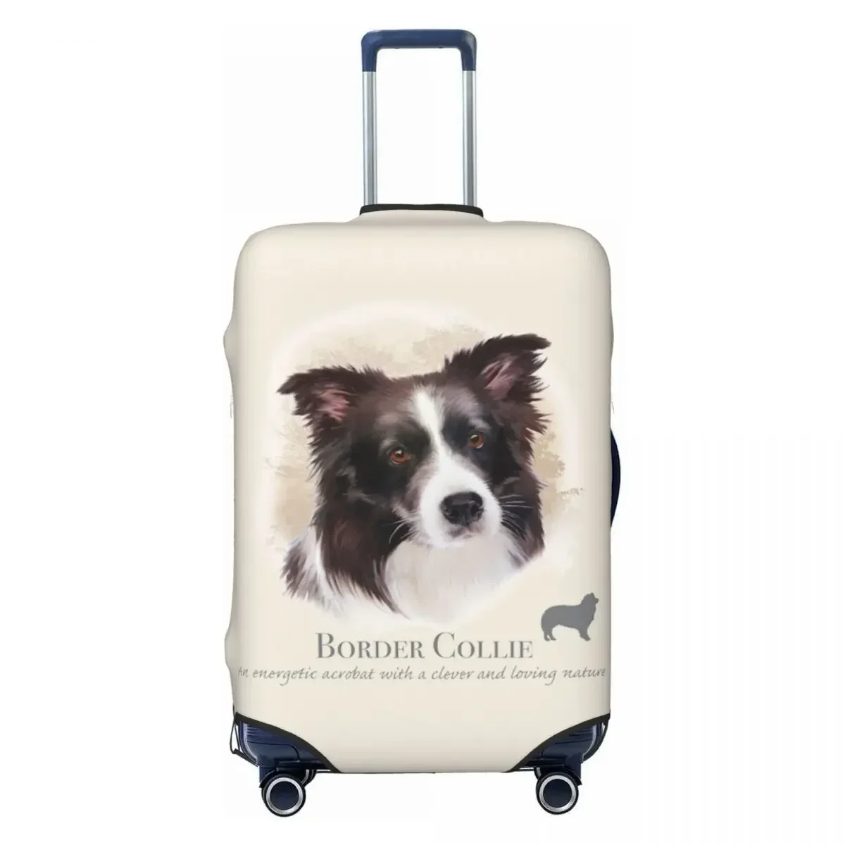 

Custom Border Collie Travel Luggage Cover Elastic Pet Animal Dog Suitcase Cover Protector Fit 18-32 Inch