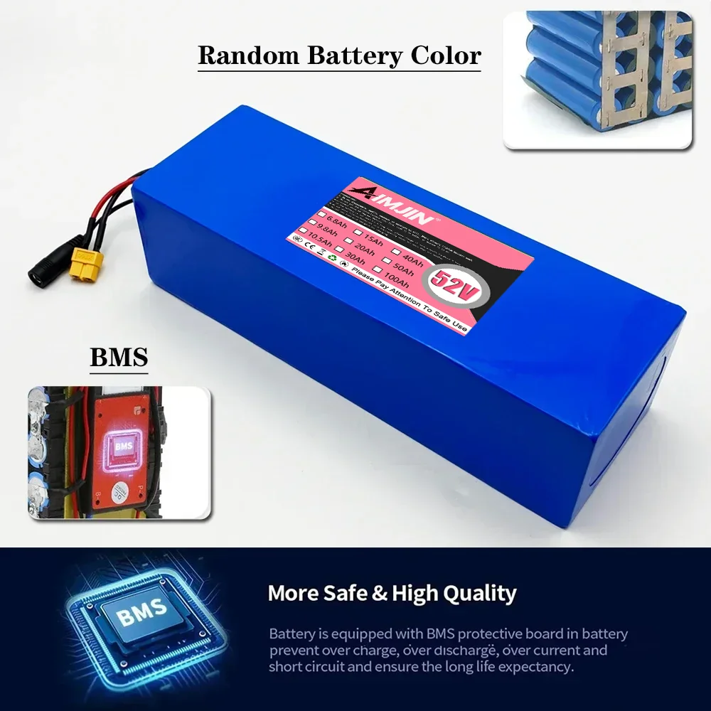 14S4P 52V 14000mah for Balance Car, Bike, Scooter, Tricycle battery pack 18650 Lithium Battery with BMS