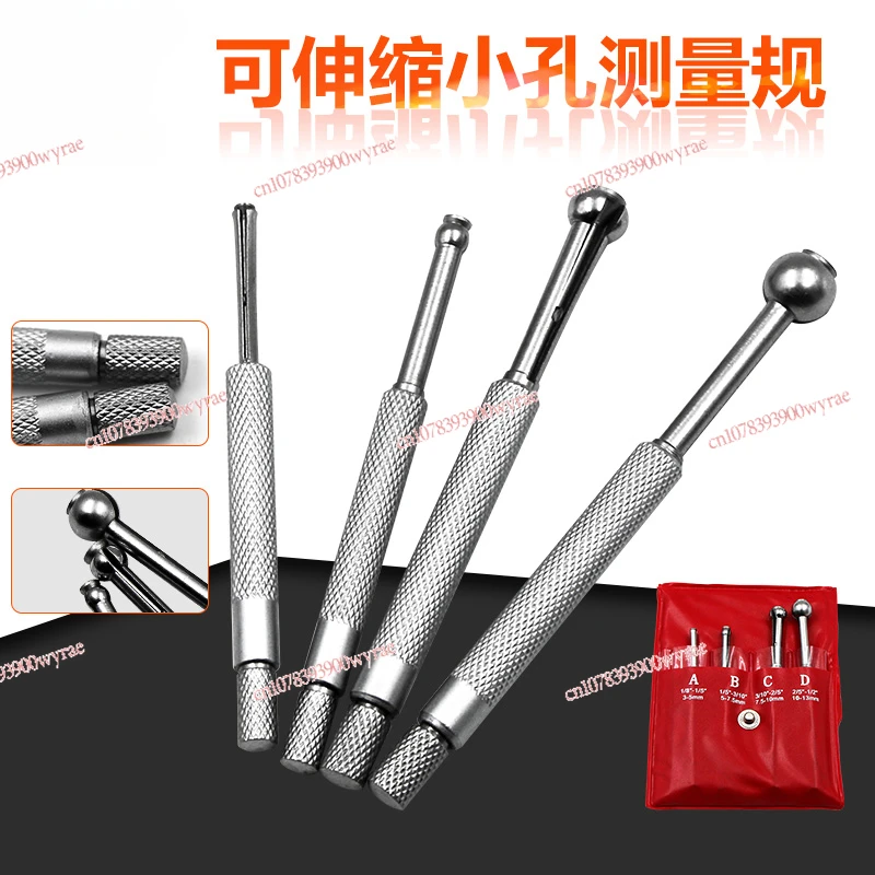 3-13Mm 4-piece set Adjustable inner diameter gauge Telescopic gauge Adjustable inner hole gauge Manual measuring tool