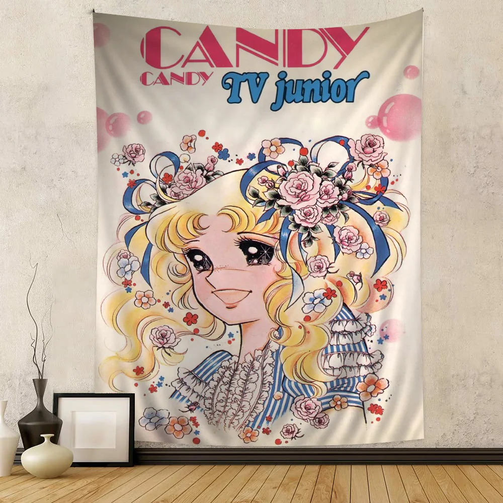 Candy Candy Anime Hippie Wall Hanging Tapestries for Living Room Home Dorm Decor Art Home Decor