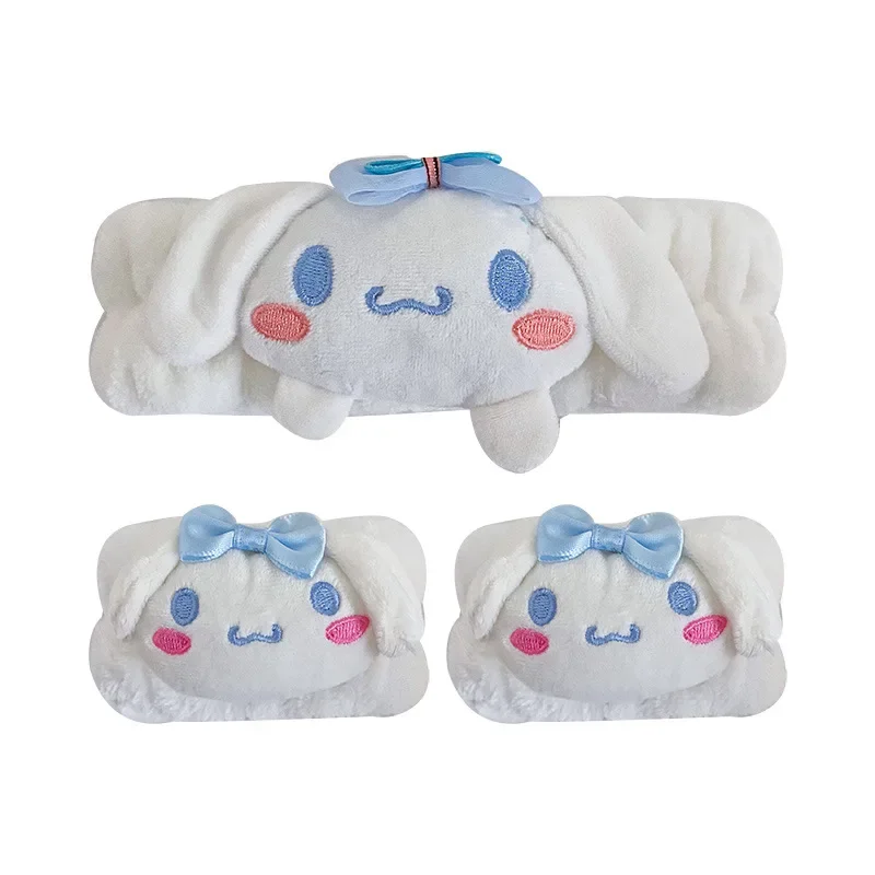 Sanrios Cinnamoroll Kuromi Mymelody kawaii Cartoon face wash wristband Hair Band Anime Plush Cuffs Sports Sweat Bracelet Sleeves