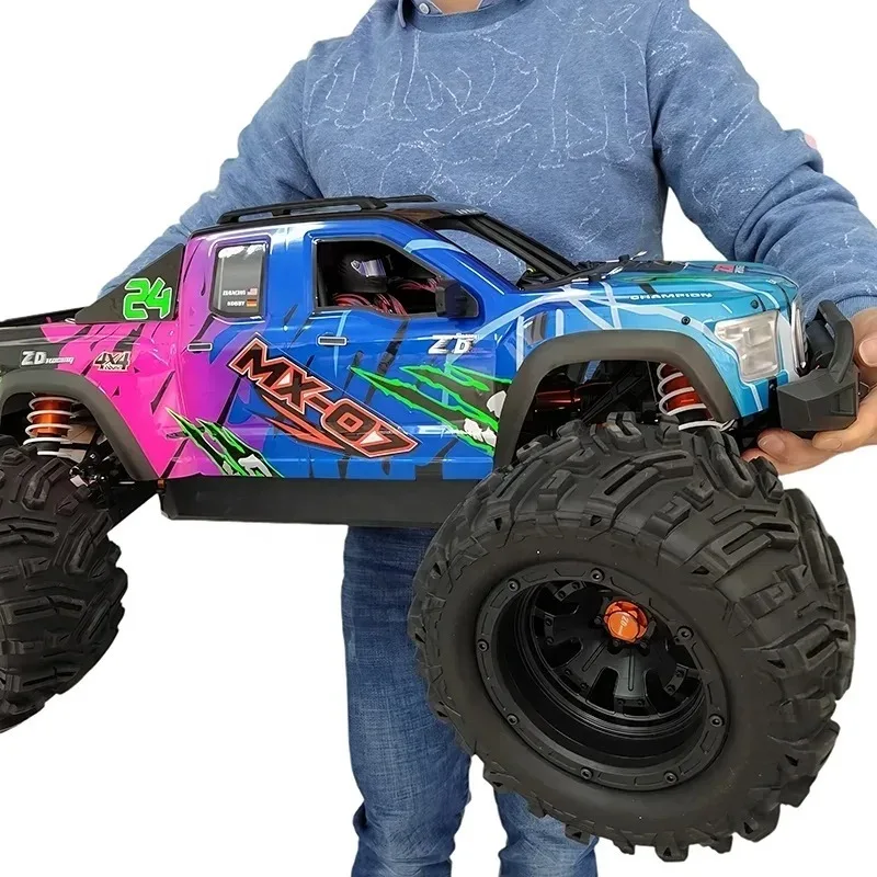 

Racing MX-07 1:7 Scale Brushless RC Monster Truck 4WD Metal Chassis 8S LiPo Compatibility 80kmh Hydraulic Aluminum Shocks