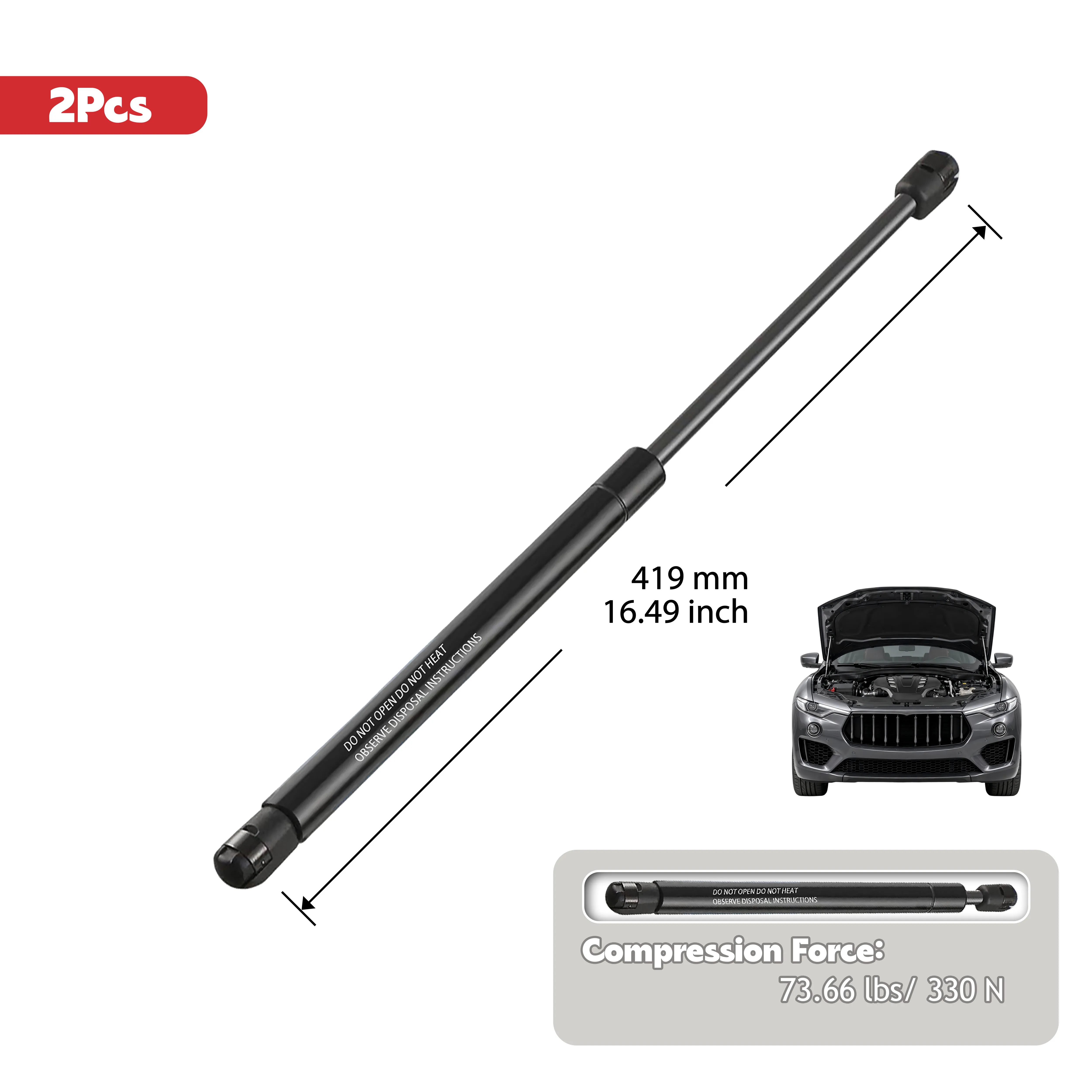 1/2Pcs Bonnet Gas Spring for Maserati Levante M161 2016- Hood Lift Support Shock Strut OE 670033513
