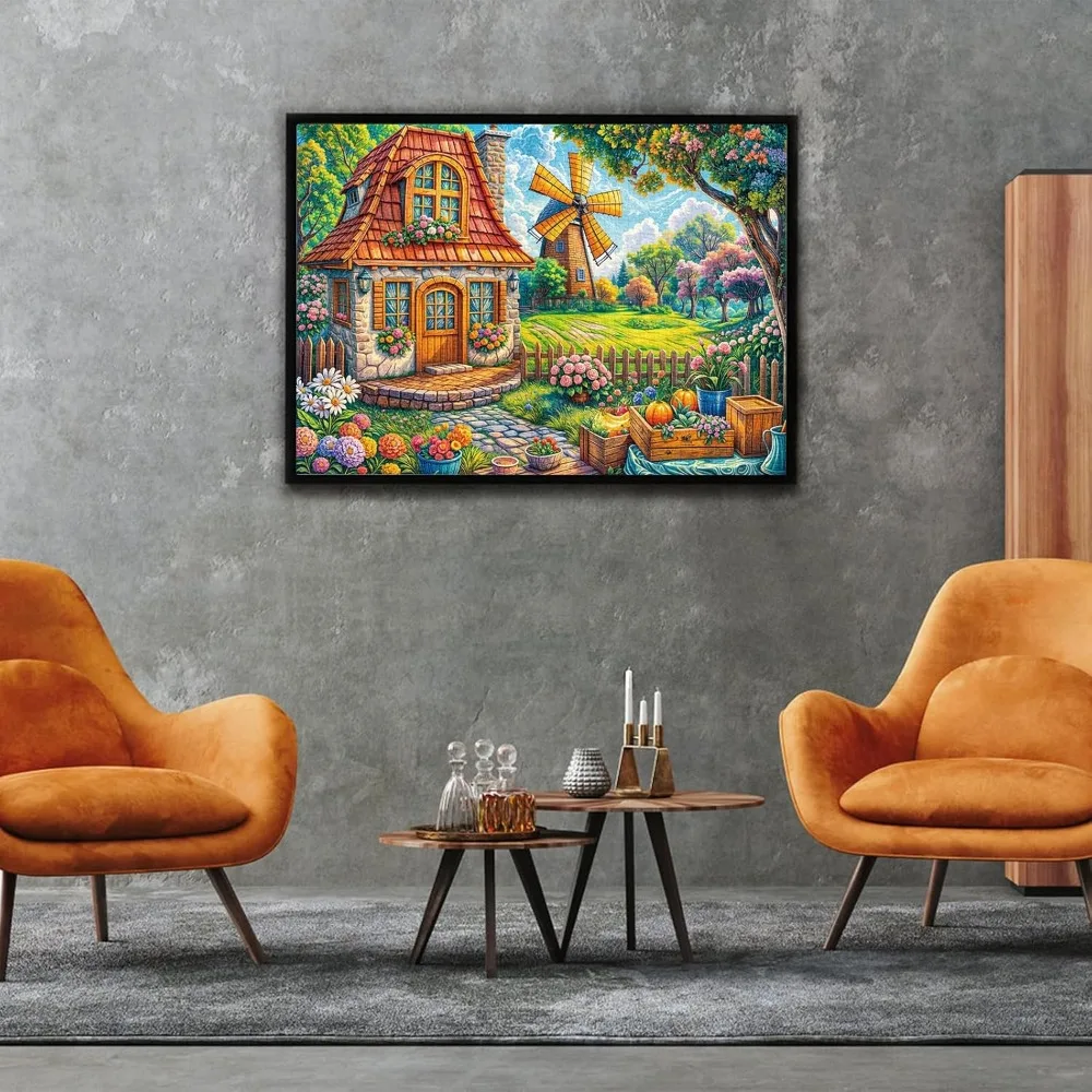 Volwassen Puzzel Landhuis 1000/500/300/120 Stuks Landschap Puzzel Verjaardagscadeau Game Room Bar Decor entertainment Speelgoed