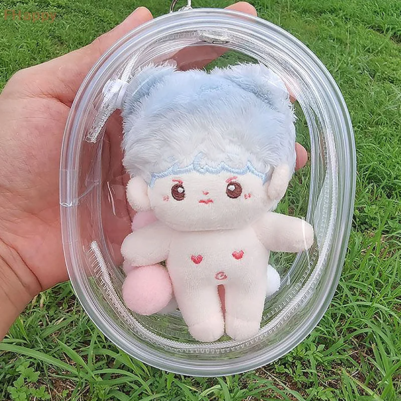 PVC Cute Doll Bag Case Transparent Storage Box Pouch Mystery Box Keychain Toy Display Storage Case Thicken Wallet