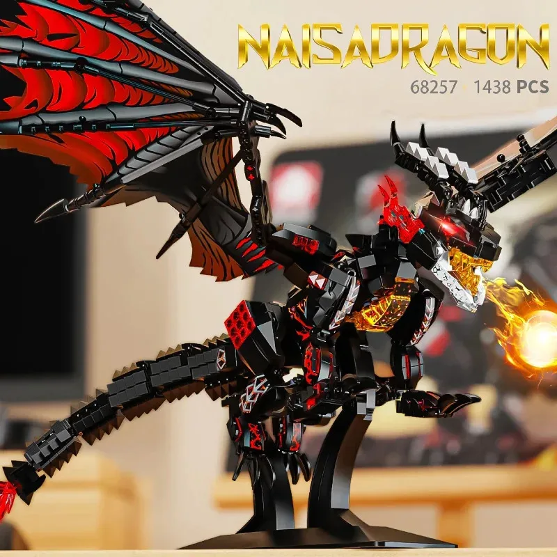 لعبة قصة جديدة للأطفال، علب، رذاذ التنين، تنين النار، نموذج ليلي مستورد مجمع، ديناصور، هدية مينسون غربي