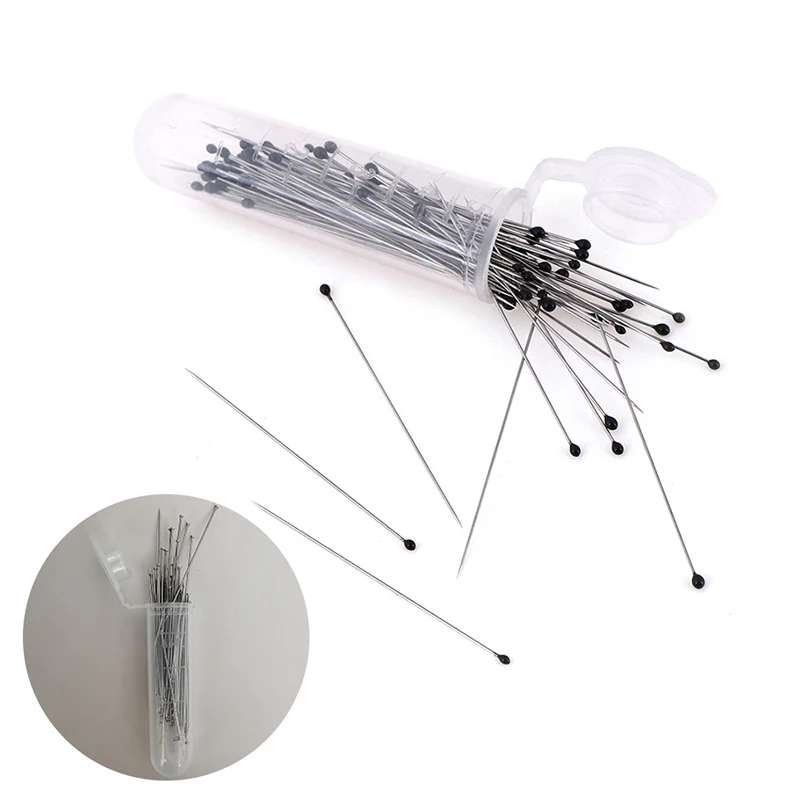 100 Stuks Rvs Goede Flexibiliteit Insect Pins Specimen Pins Voor Onderwijs Entomologie Lichaam Dissectie Met Plastic Doos