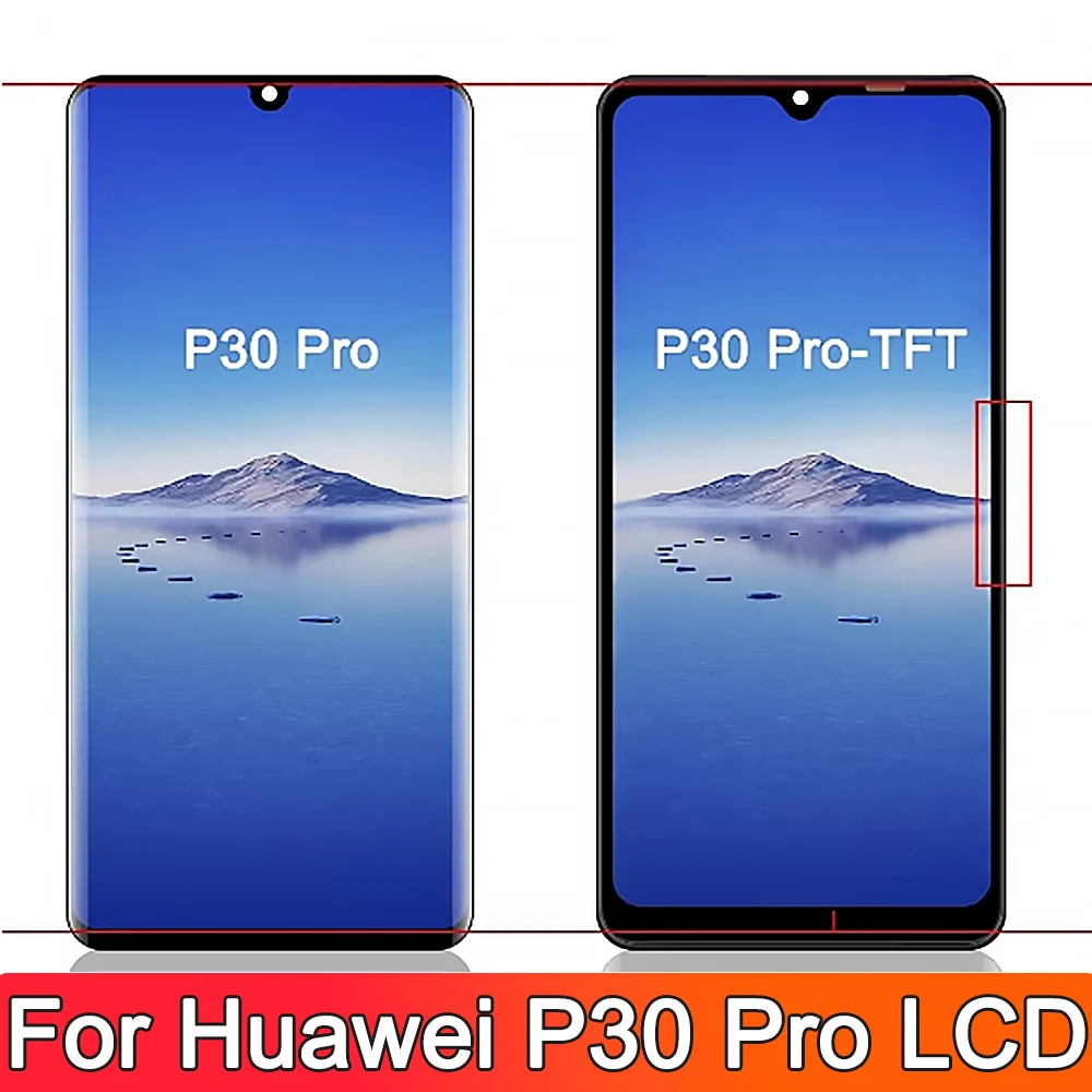 P30 Pro Display with Fingerprints, New AMOLED for Huawei P30 Pro VOG-L29 VOG-L09 Lcd Display Touch Screen Digitizer Replacement