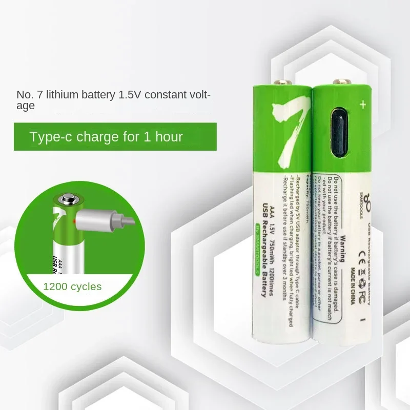 

Fast Charging 1.5v AAA USB Rechargeable Battery for Learning Machines - Type-C and 7th Grade Password Locks with 750mWh Capacity