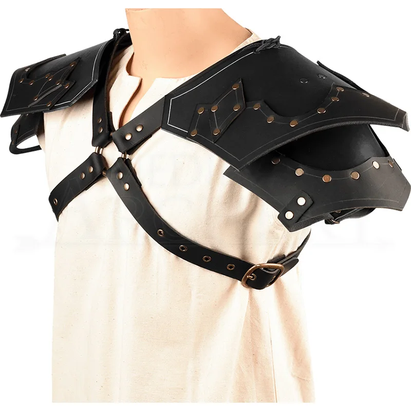 القرون الوسطى الفايكنج فارس القراصنة الكتف الحرس درع بولدرونز الروماني المصارع المحارب الساموراي تأثيري حلي كرنفال LARP الدعائم