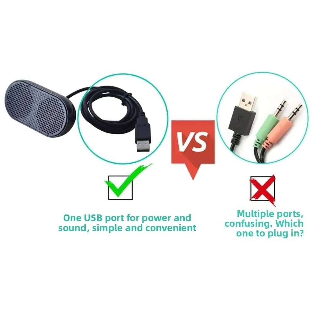 ステレオサウンドミニ USB スピーカーパワードスピーカーステレオポータブルスピーカーミニサイズ 3D サウンドコンピュータ USB サウンドボックス