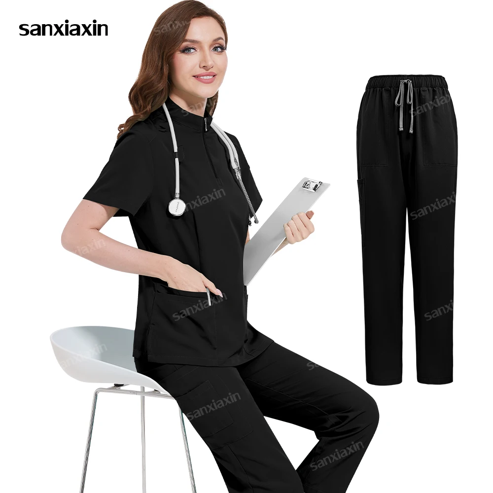 New Stylish Clothing Pocket Suits Nursing Uniforms Medical Nurse Uniforms 2 piece Set Clinical Surgical Uniforms Beauty Spa Wear