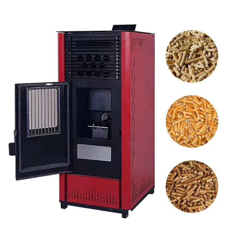 No Smoke Indoor Heaters in Winter Automatic Feeding Wood Burn Pellet Fireplace Cooking Biomass Indoor Heating Stove