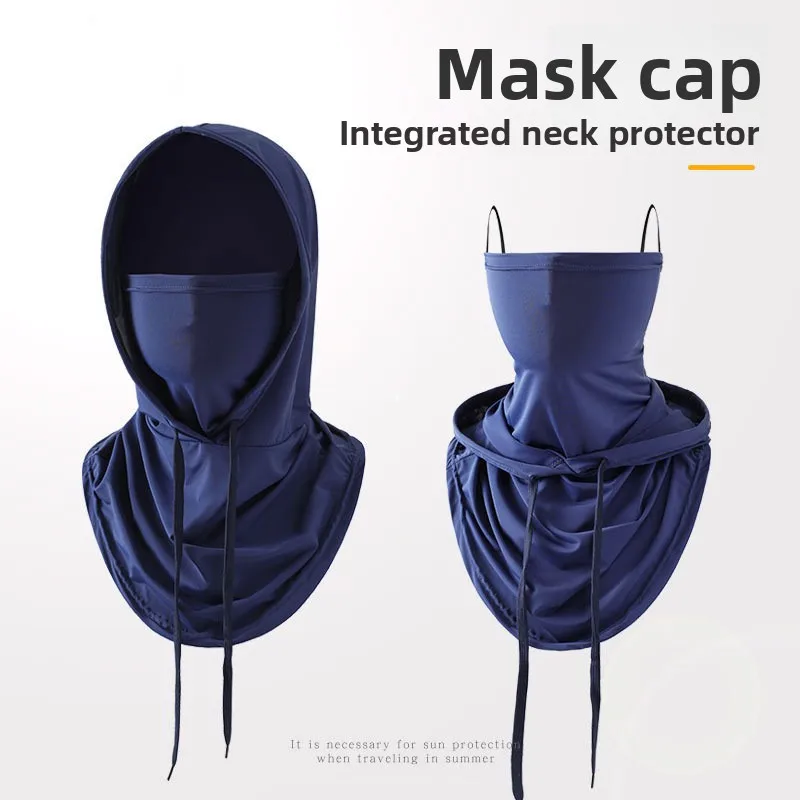 Summer Ice Silk Women 3D Sunshade Face Mask Neck Shoulder Integrated Cover UPF50 Breathable Lightweight Cycling Driving Cooling