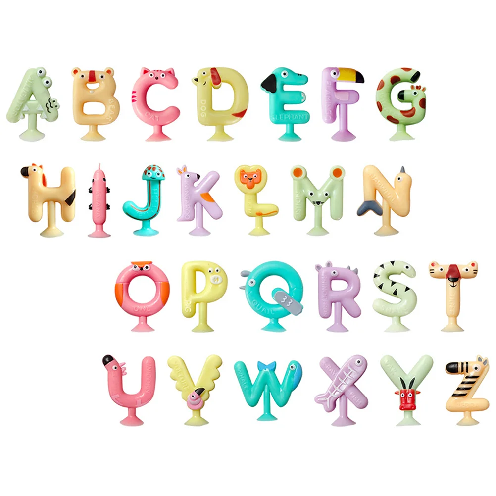 

26Pcs Letter Bath Toy Suction Cup Animal Alphabet Toy Alphabet Early Educational Baby Bath Children’s Toys For Toddlers