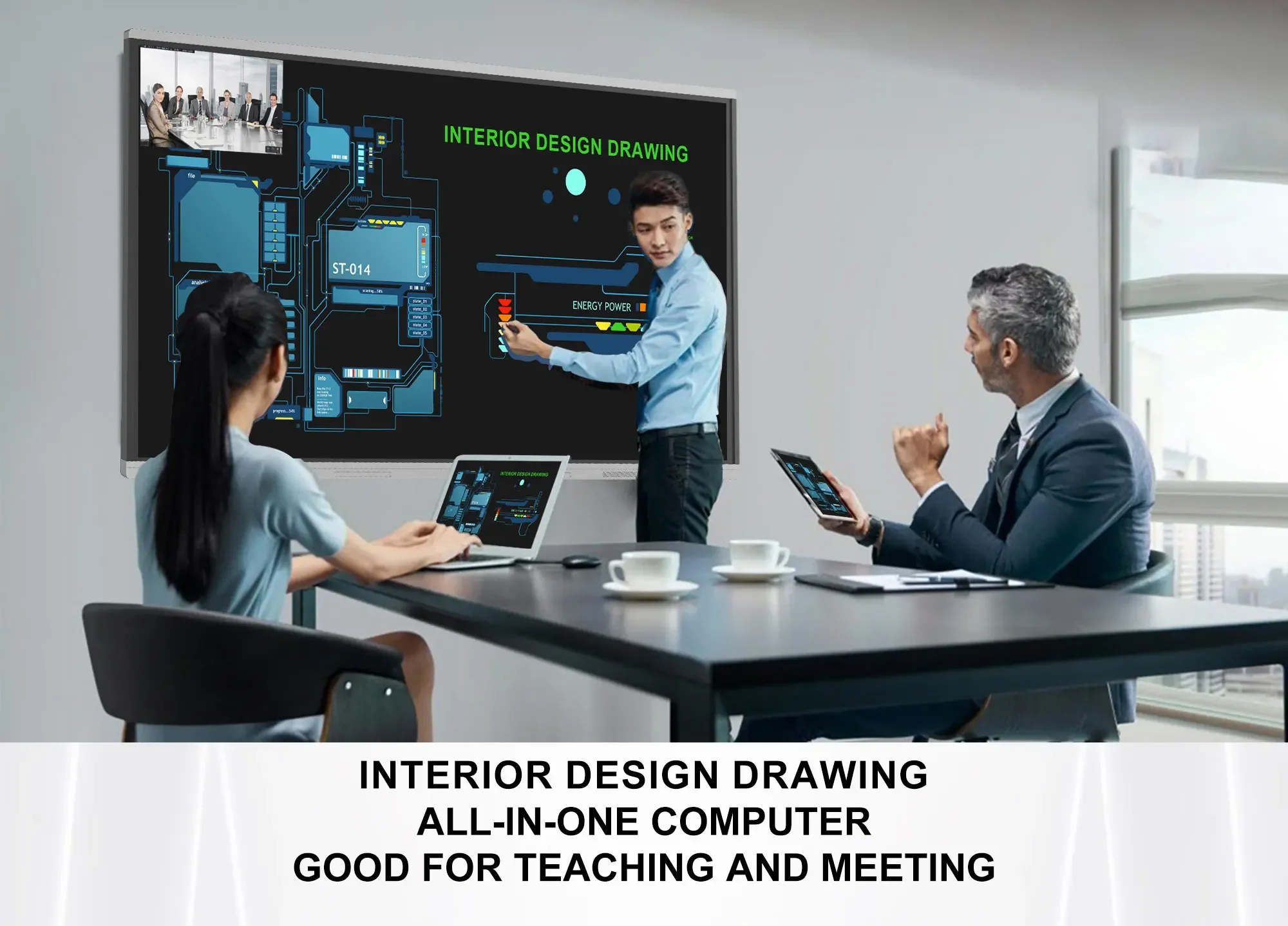 75 Inch 4K Hd Smart Interactive Screen Digital Board 20 Points Multi-Touch Meeting Room Education Interactive Boards With Ops