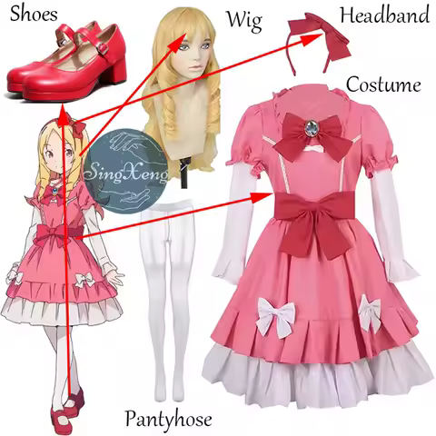 SingXeng Anime Eromanga Sensei Elf Yamada Cosplay Costume Women Girl Lolita Pink Skirt Suit Halloween Christmas Suit Customize