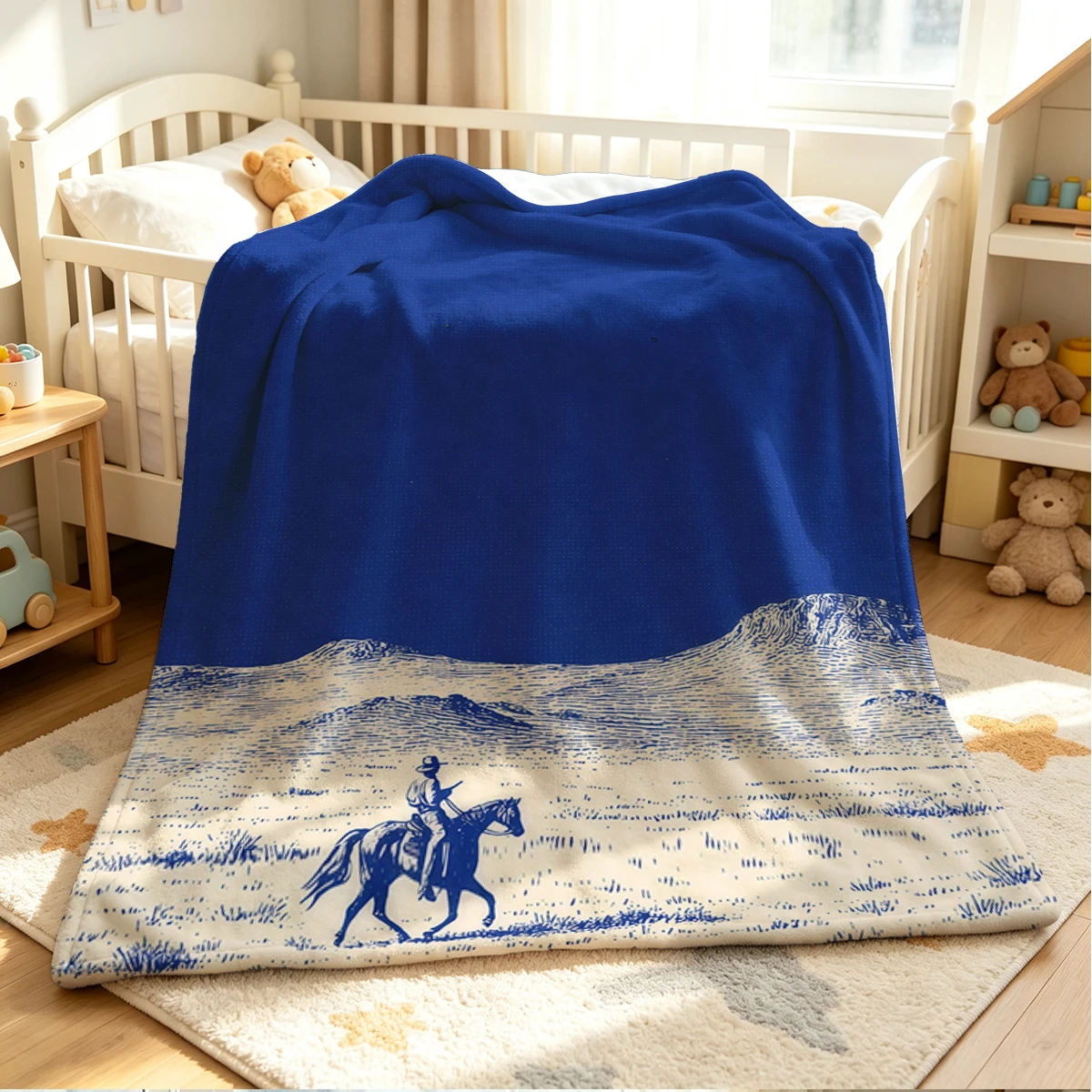 Lonely Rider Flannel Blanket Warm Soft Halloween Christmas Couch Warm Cozy Decorative Decor Gift for All Season