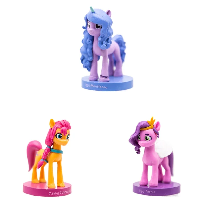 Hasbro My Little Pony Sunny Pipp Petals Izzy Hitch Kawaii Action Figures Model Toy Desktop Collection Ornament Children Gifts