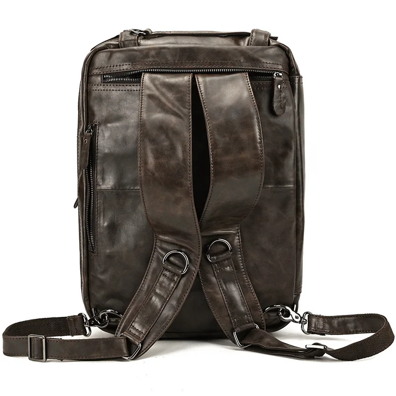 الرجال حقيبة أعمال لينة جلد طبيعي رجل حقيبة كمبيوتر محمول 3 استخدام متعددة الوظائف جلد البقر الكتف حقيبة ساعي للذكور حمل