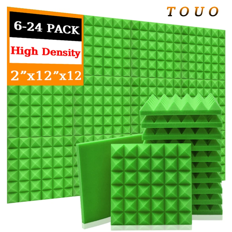 

TOUO 6/12/24 Pcs Acoustic Foam Panels Home Studio Soundproof Wall Panel Ceiling Sound Absorbing Material Absorption Treatment