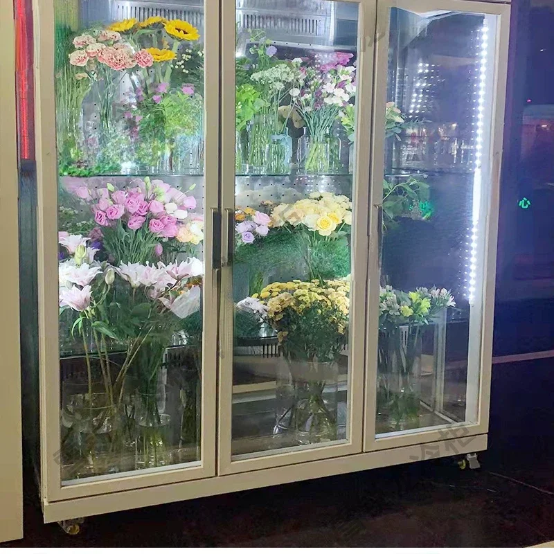 

Flower freezer florist refrigerator fresh-keeping display cabinet cake fruit freezer commercial air-cooled frost-free three