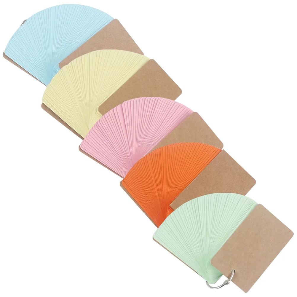 

5Pcs Blank Flashcards Notepad Index Cards for Studying Office Travel Portable Memory Cards for Notes Office Blank Flashcards