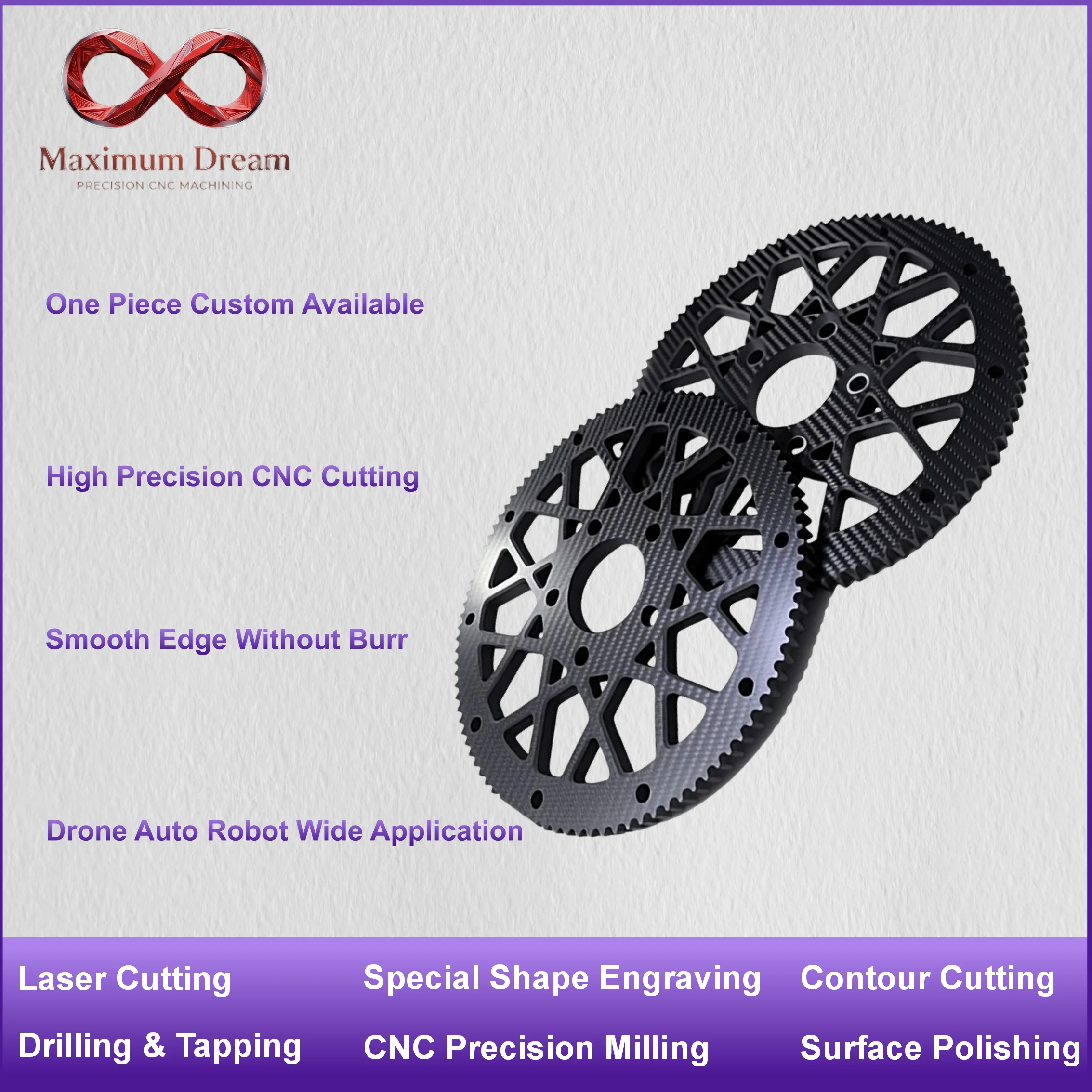 Custom Cut 3K Carbon Fiber Plate Plain Twill Board for Industrial Automation Mechanical Parts