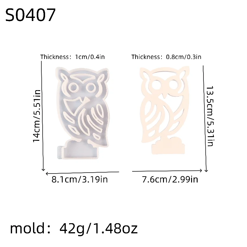 DIY Owl Silicone Moulds for Plaster Hollow 3DOwl Plug Mold for Resin, Cement,Candles Halloween & Gothic Decor Craft