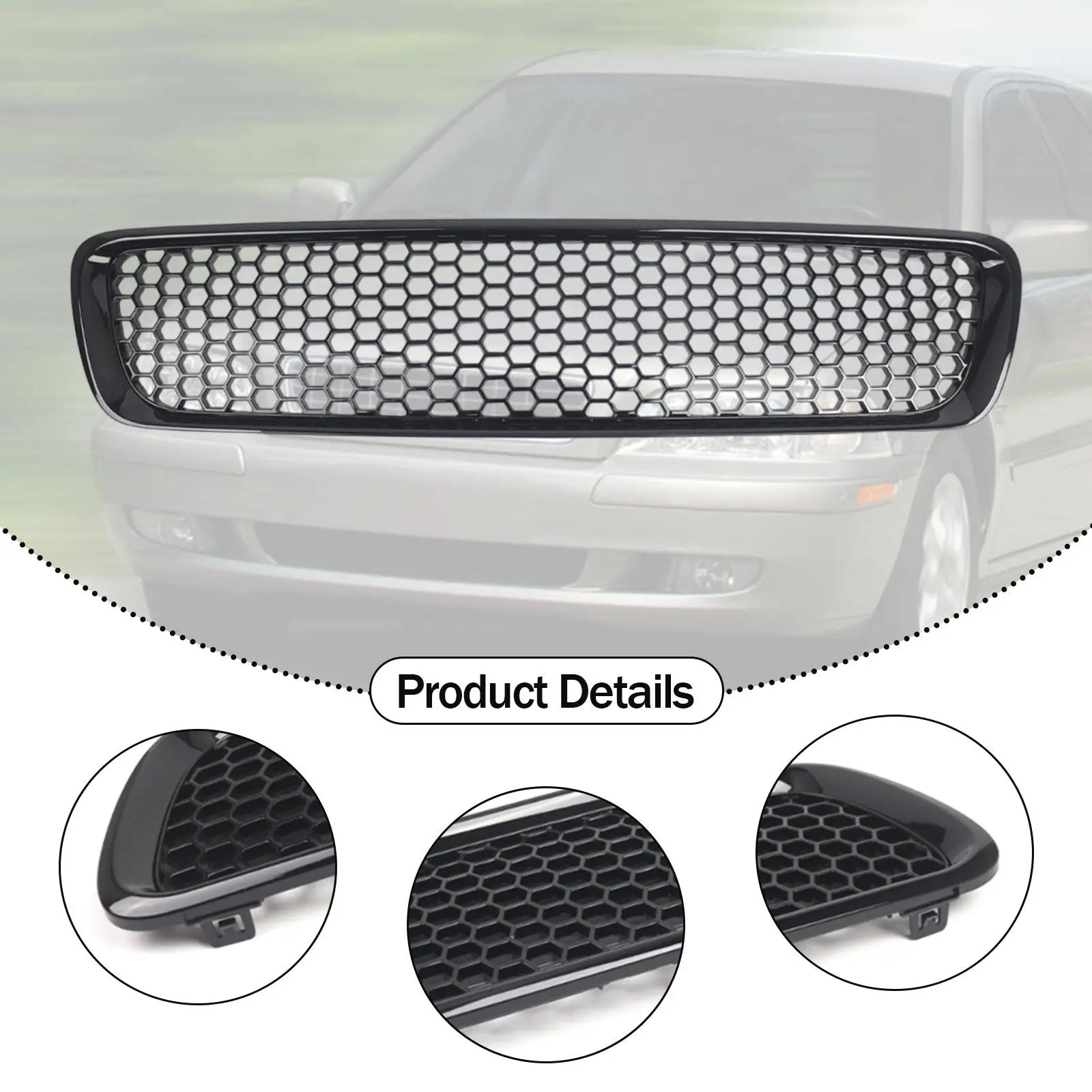 Black Honeycomb Car Front Hood Grille Protective Exterior Mesh Replacement for Volvo S40 V50 8678680 8620116 view 5