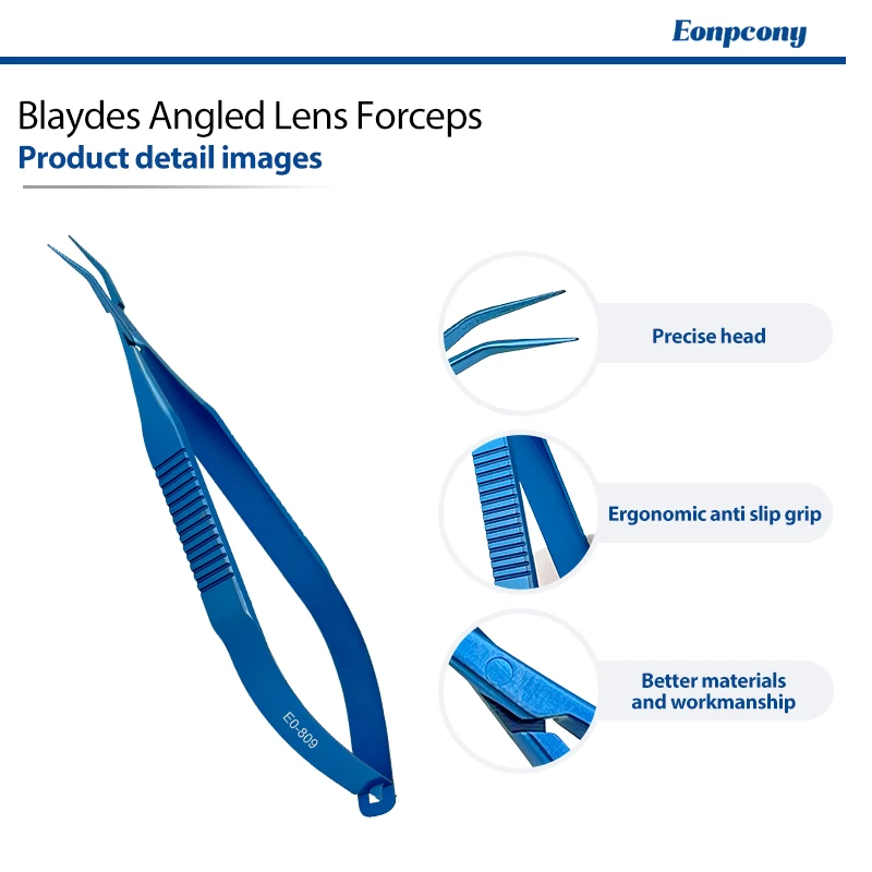 Blaydes Angled Lens Forceps Titanium Alloy Micro Surgical Ophthalmic Forceps Intraocular Lens Holding Eye Instrument