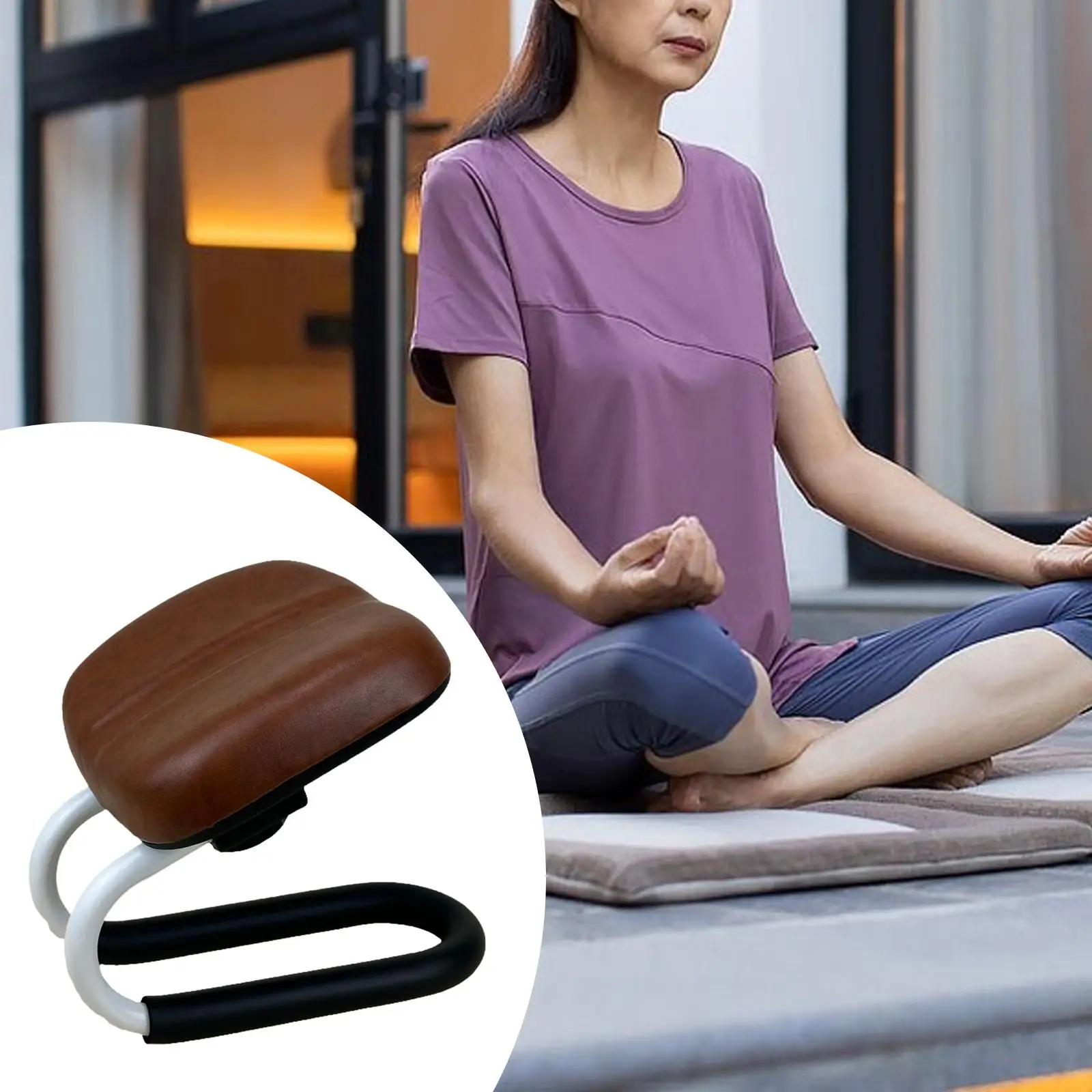 

Meditation Bench Modern Portable Prayer Bench Floor Sitting Mindful Kneeling Sitting with Soft Cushion Meditation Chair Stool