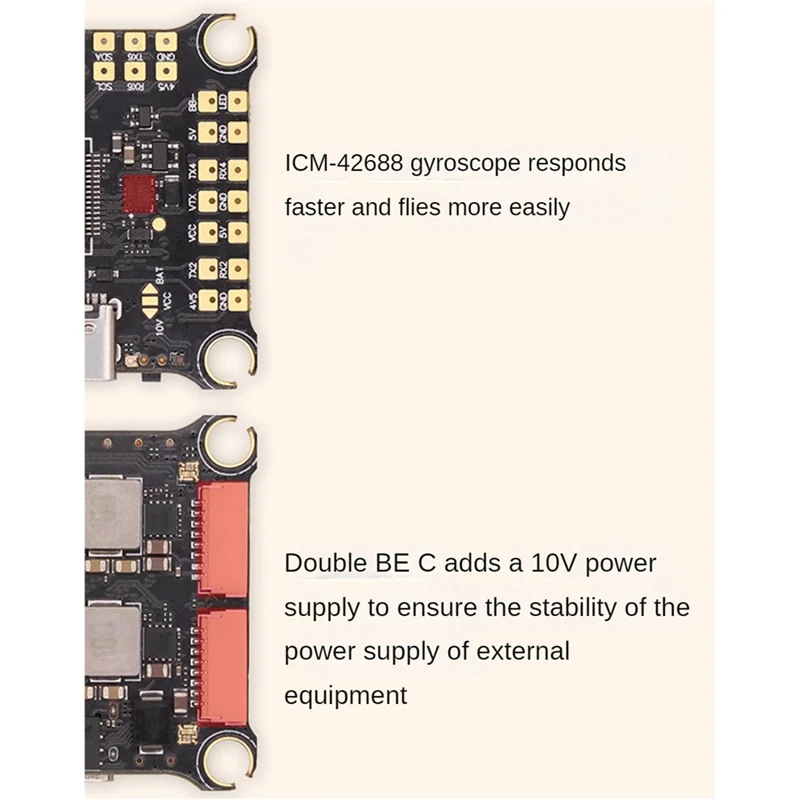 F4530 V2 Mini Flight Controller With 50A 8-Bit ESC Gyroscope Dual BEC Onboard LED Light For FPV Freestyle Racing Drone