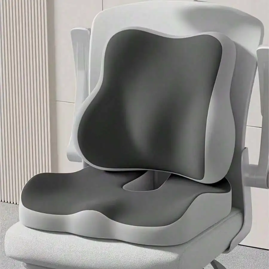 Ergonomic Seat Cushion + Lumbar Support Set - Designed To Fit The Human Body's Curves, Suitable For All Seasons | Ideal For Home
