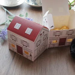 10pcs Red Gift House Paper Box As Soap Candle Cookie Candy Little Gift Packaging Christmas Wedding Favors Gifts Decor
