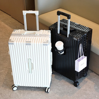 Luggage Suitcase Aluminum Frame 20inch Trolley Suitcase 22-Inch Universal Wheels 24inch Female Male Students 26inch Durable Password Leather Suitcase