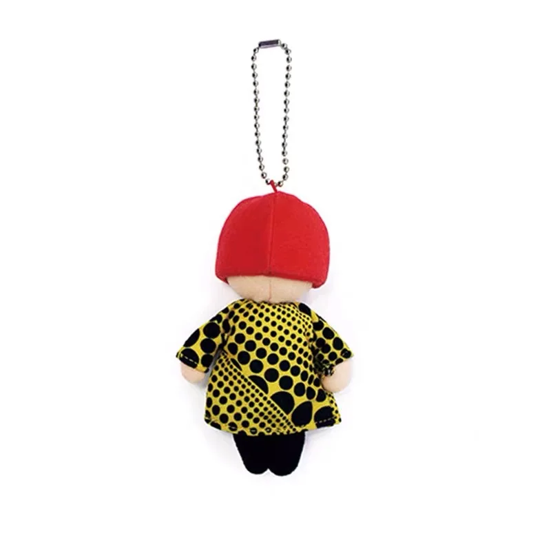 12cm New Yayoi Kusama YAYOI KUSAMA Humanoid Polka Dot Plush Keychain Bag Pendant Toy Pendant For Gift