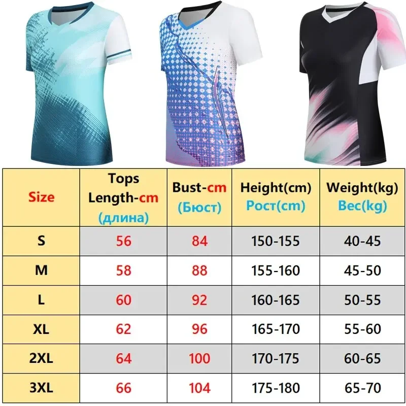 2023 Women Short Sleeve Badminton Shirt Clothing Table Tennis Badminton Clothes Training Ping Pong Quick Dry Shirts Golf Hungary