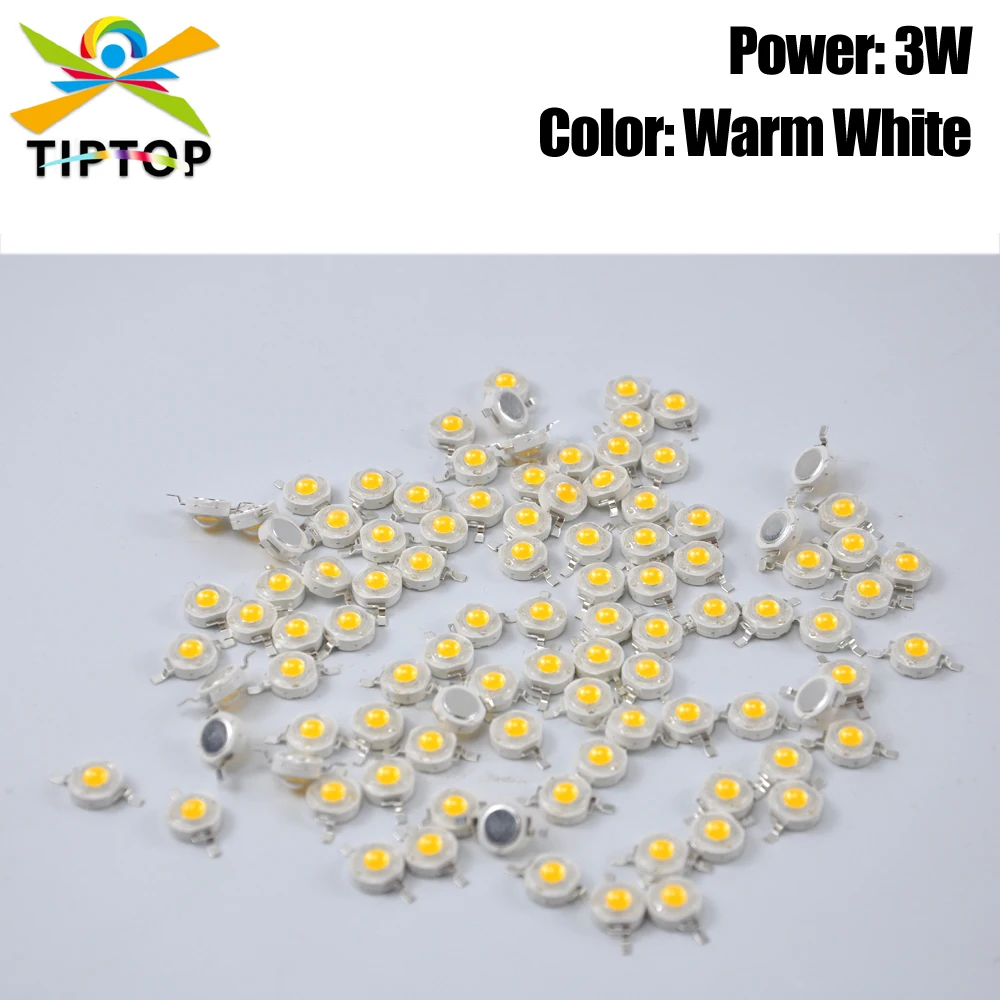 TIPTOP Stage Light 100PCS 3W 3200K Warm White Color Led Lamp For Par Light Wall Washer Light Moving Head Light Soldering Parts