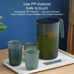2L Water Pitcher Jug Heat Resistant Drinks Dispenser with Ergonomic Handle Cold Hot Water Container for Home Travel School