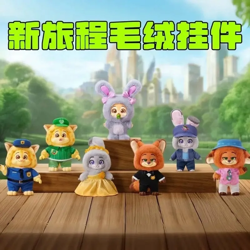 ديزني زوتوبيا 2 سلسلة رحلة جديدة صندوق أعمى لطيف الفينيل الشكل المفاتيح تحصيل لعبة هدية للفتيات النساء