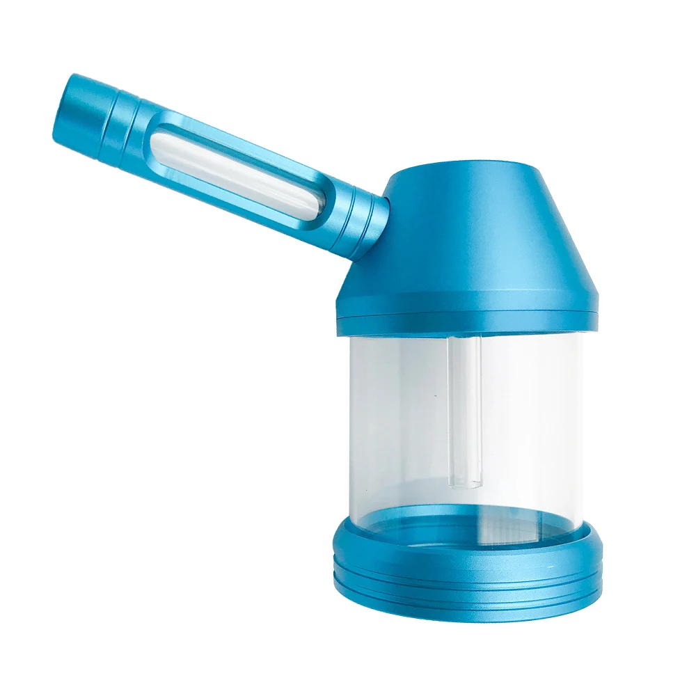 Portable Aluminum Alloy Glass Smoking Pipe Shisha Hookah Water Filter Dry Burning Tobacco for Gifts
